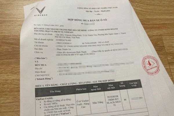 Hợp đồng mua bán xe đã qua sử dụng mẫu chuẩn